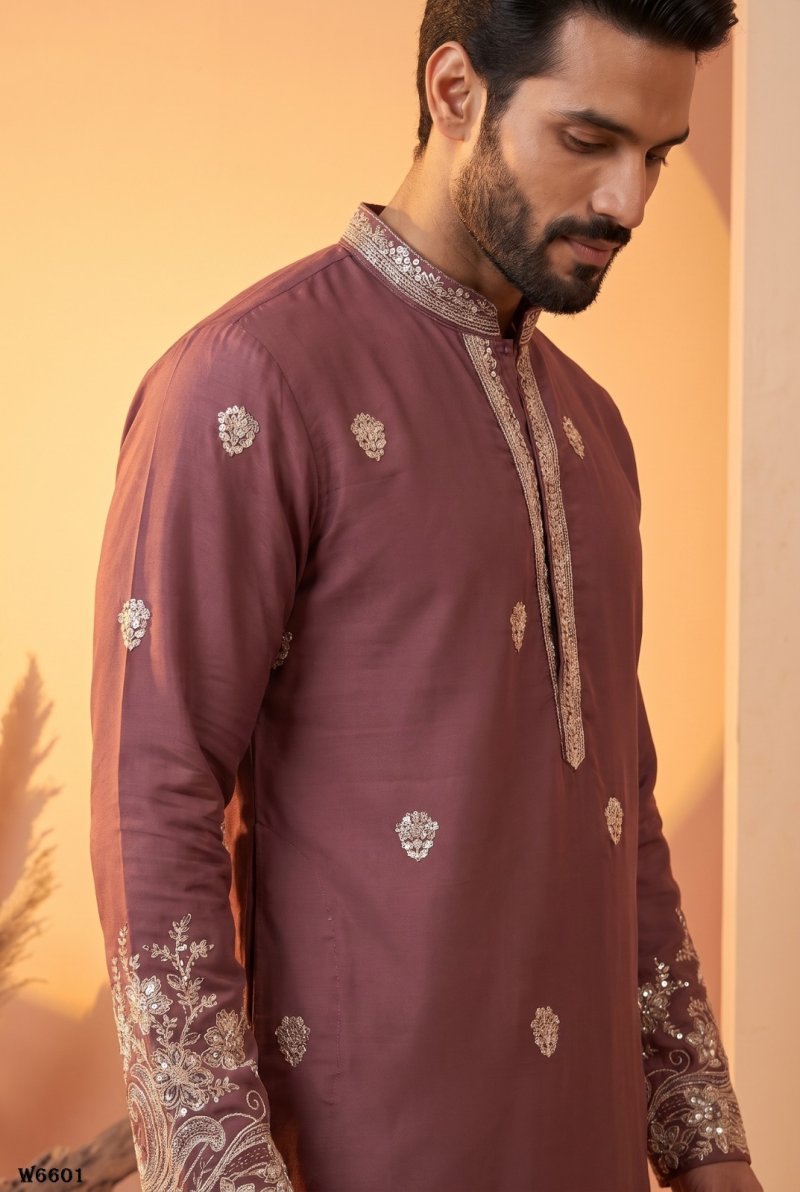 Pink Outluk Wedding Vol 66 Lachaka Mens Kurta Pajama W6601.